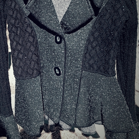 Sioni Roma Beatiful Cardigan Sweater Different Materials Sparkly Size S - Picture 4 of 5